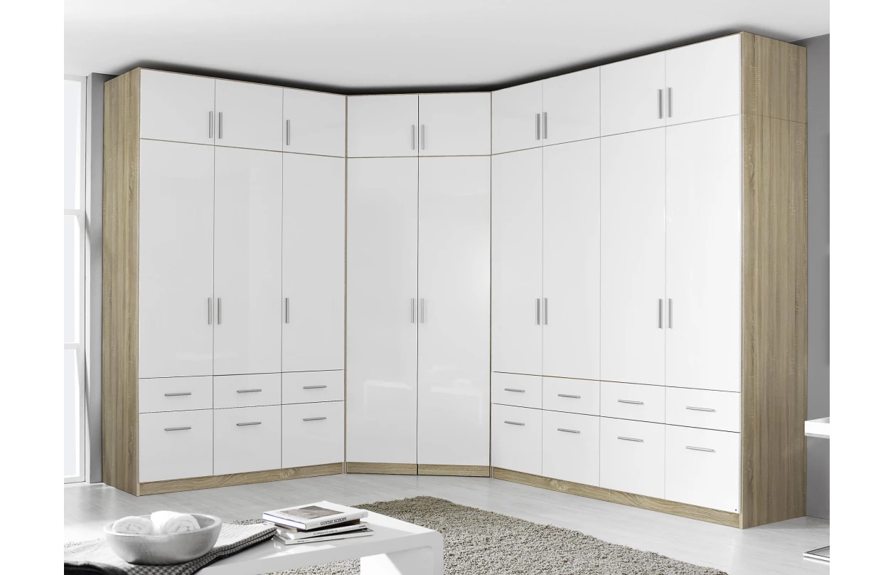 Komoda Celle, bílý lesk, 140 cm