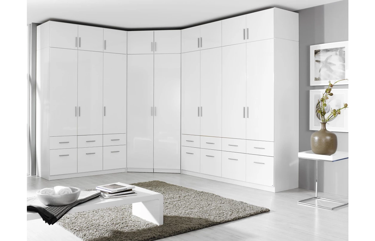 Komoda Celle, bílý lesk, 140 cm