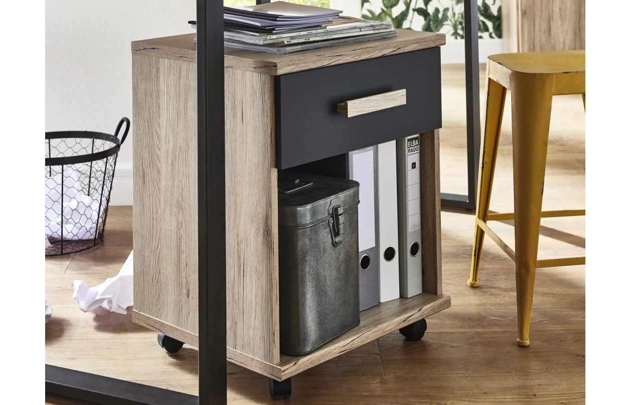 Úložné zásuvek pod postel Cariba, dub san remo/grafit, na kolečkách