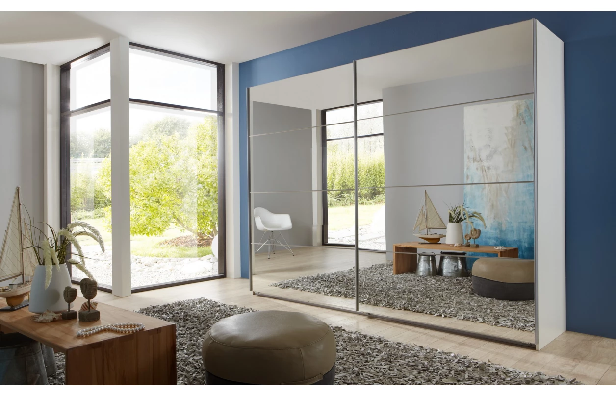 Šatní skříň Easy Plus, šířka 270 cm/extra výška 236 cm, grafit/sklo 10