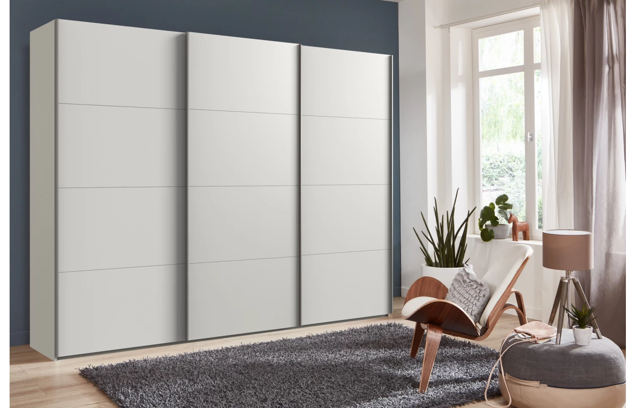 Šatní skříň Easy Plus, šířka 270 cm/extra výška 236 cm, grafit/sklo 16