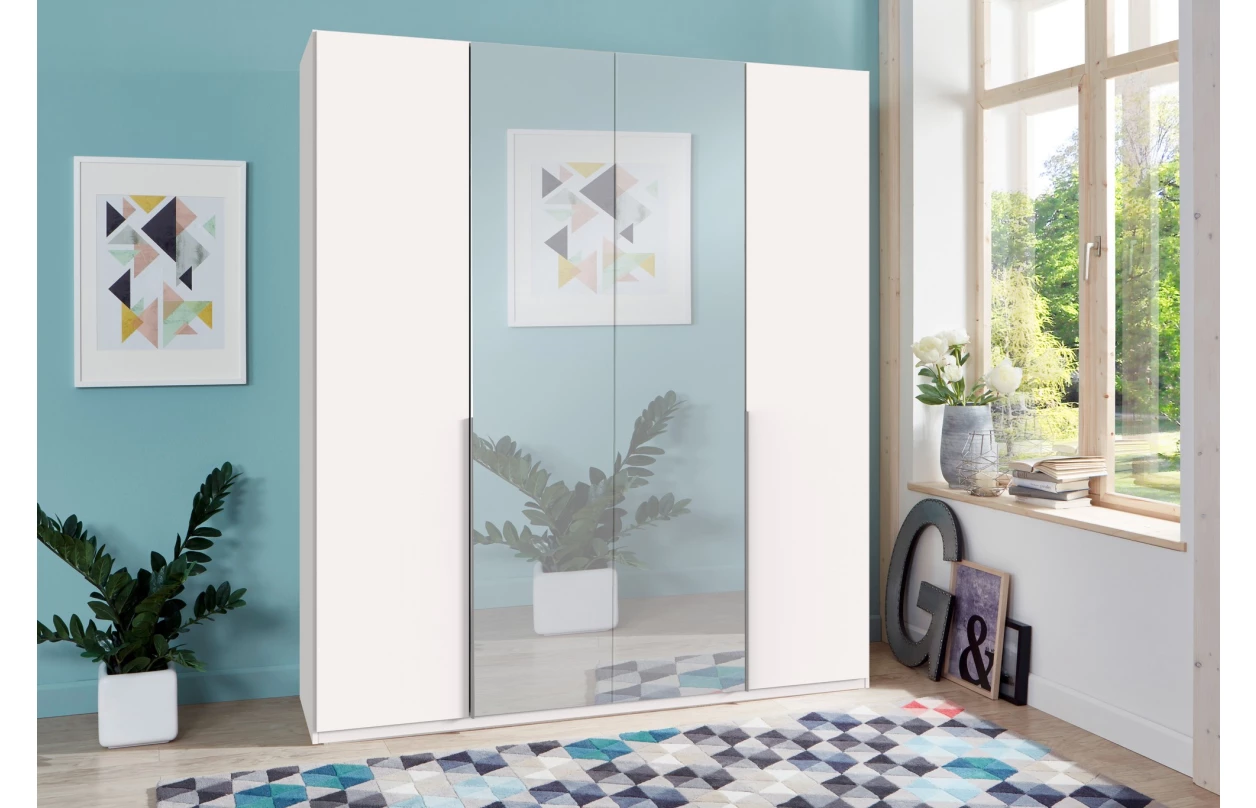 Šatní skříň Easy Plus, šířka 270 cm/extra výška 236 cm, grafit/sklo 21