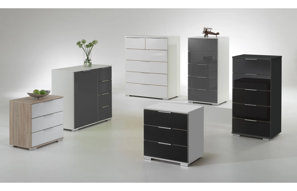 Šatní skříň Easy Plus, šířka 270 cm/extra výška 236 cm, grafit/sklo 28