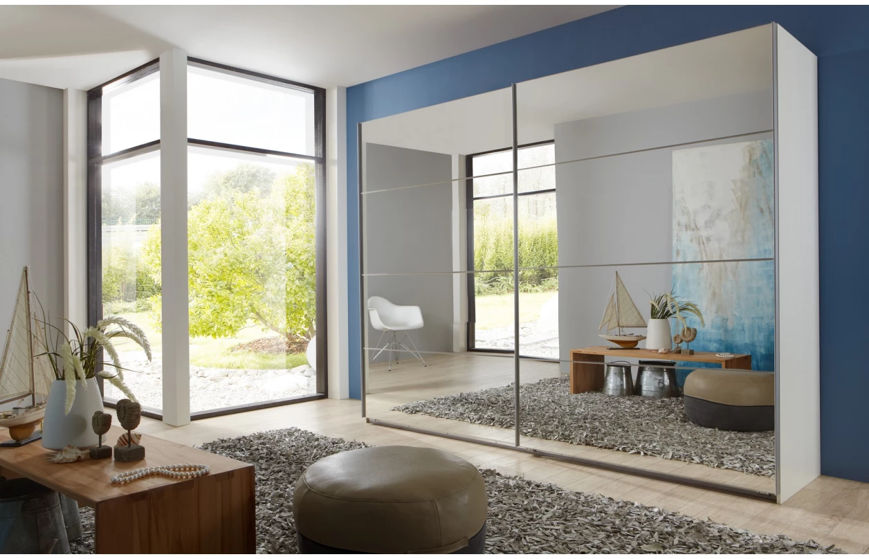 Šatní skříň Easy Plus, šířka 270 cm/extra výška 236 cm, grafit/sklo 40