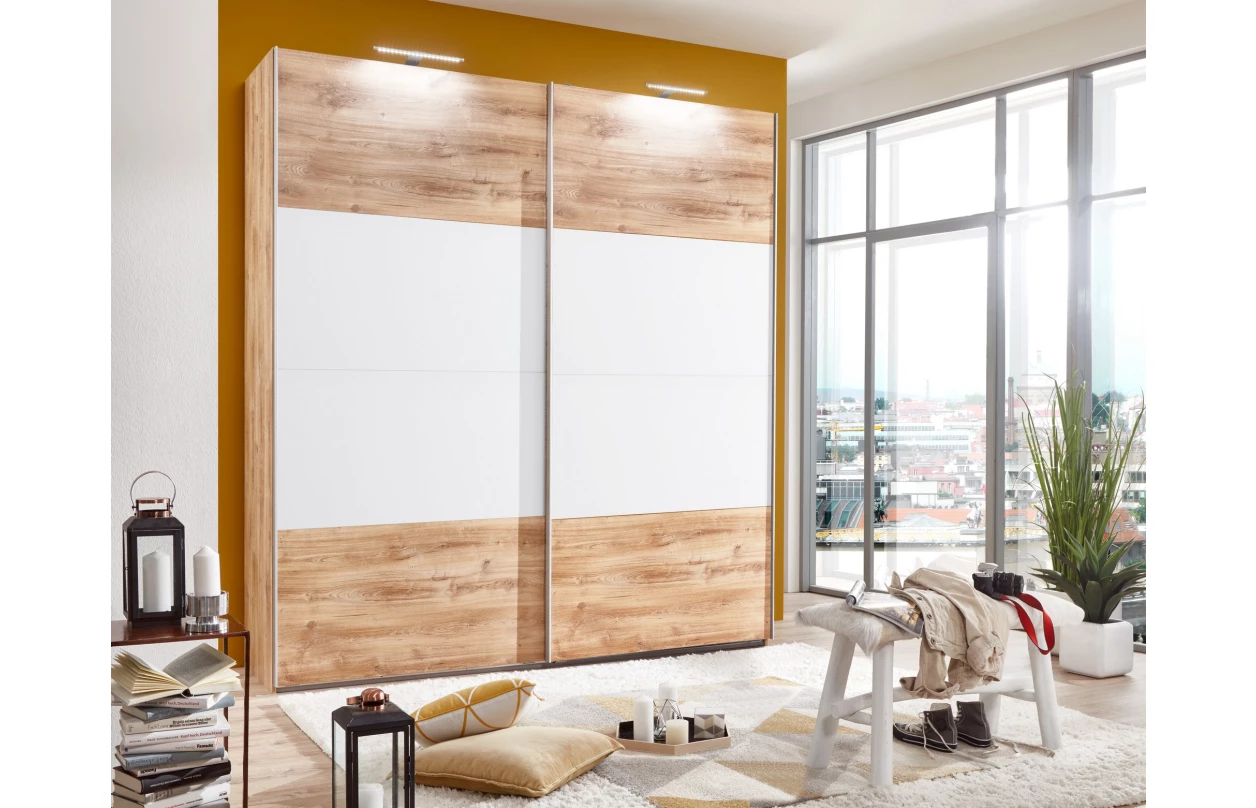 Šatní skříň Easy Plus, šířka 180 cm/extra výška 236 cm, grafit/sklo 34