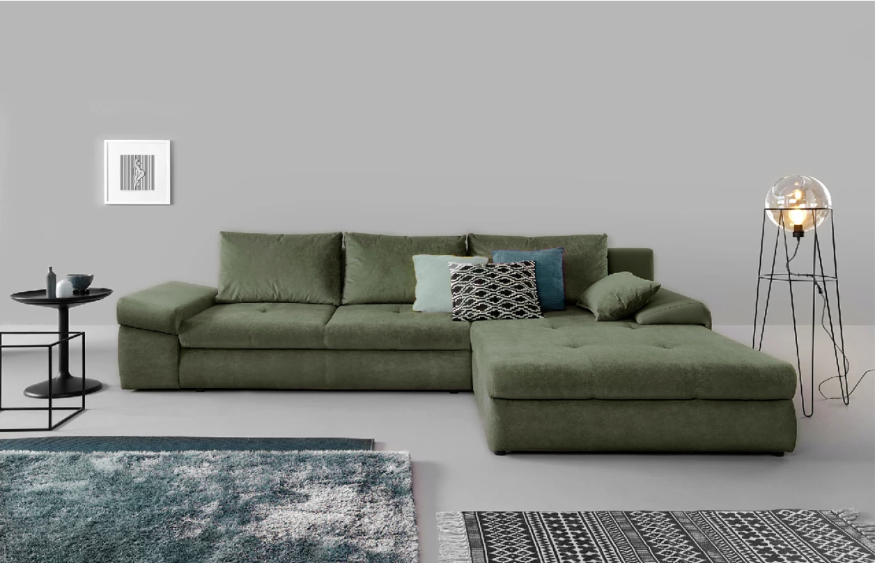 Rohová sedací souprava Bono, žlutá/antracitová tkanina