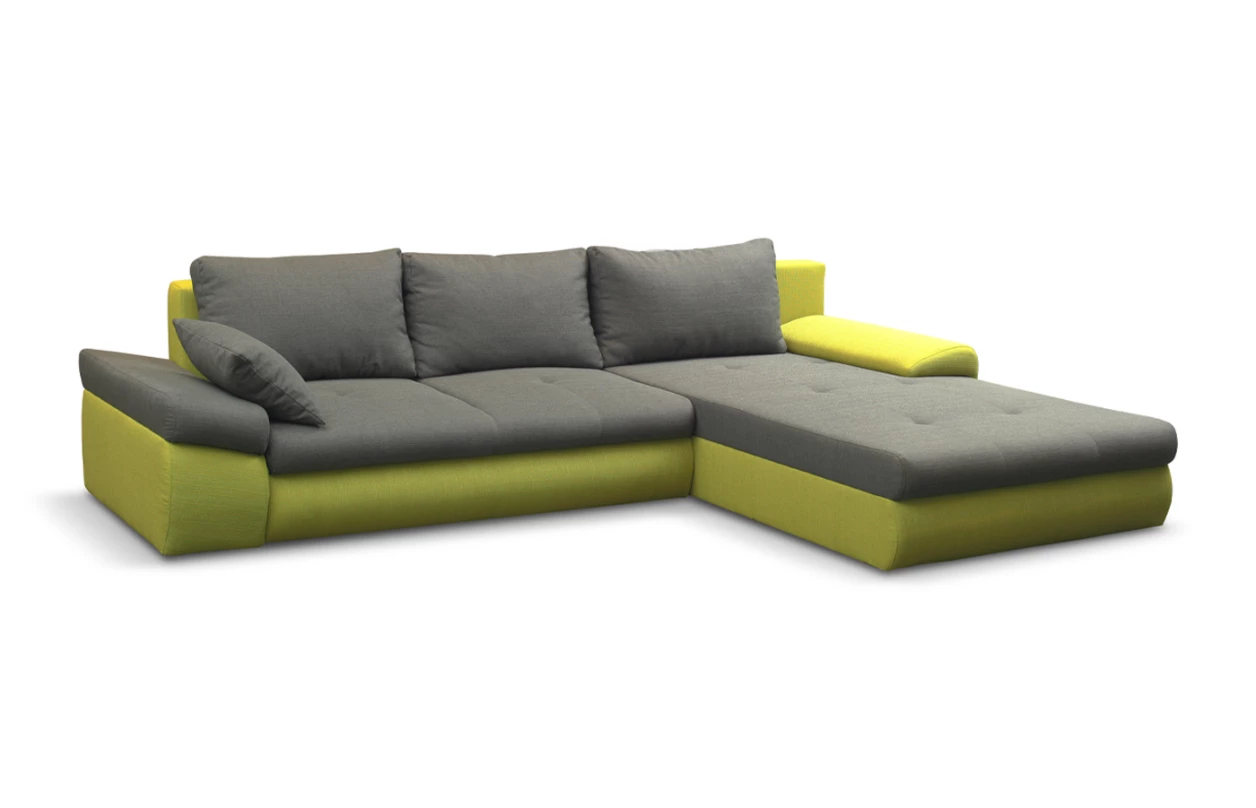 Rohová sedací souprava Bono, žlutá/antracitová tkanina