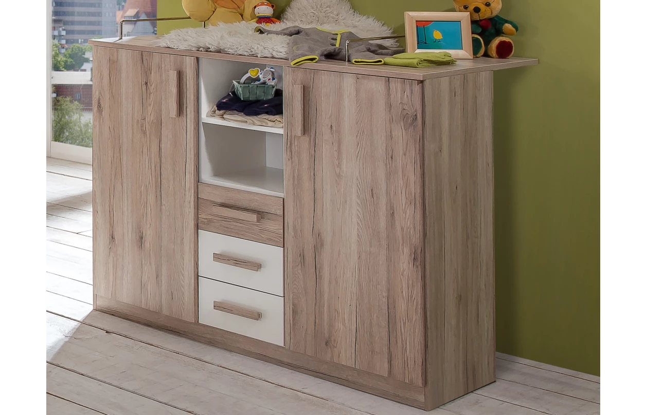 Šatní skříň Cariba, 90 cm, dub san remo/bílá