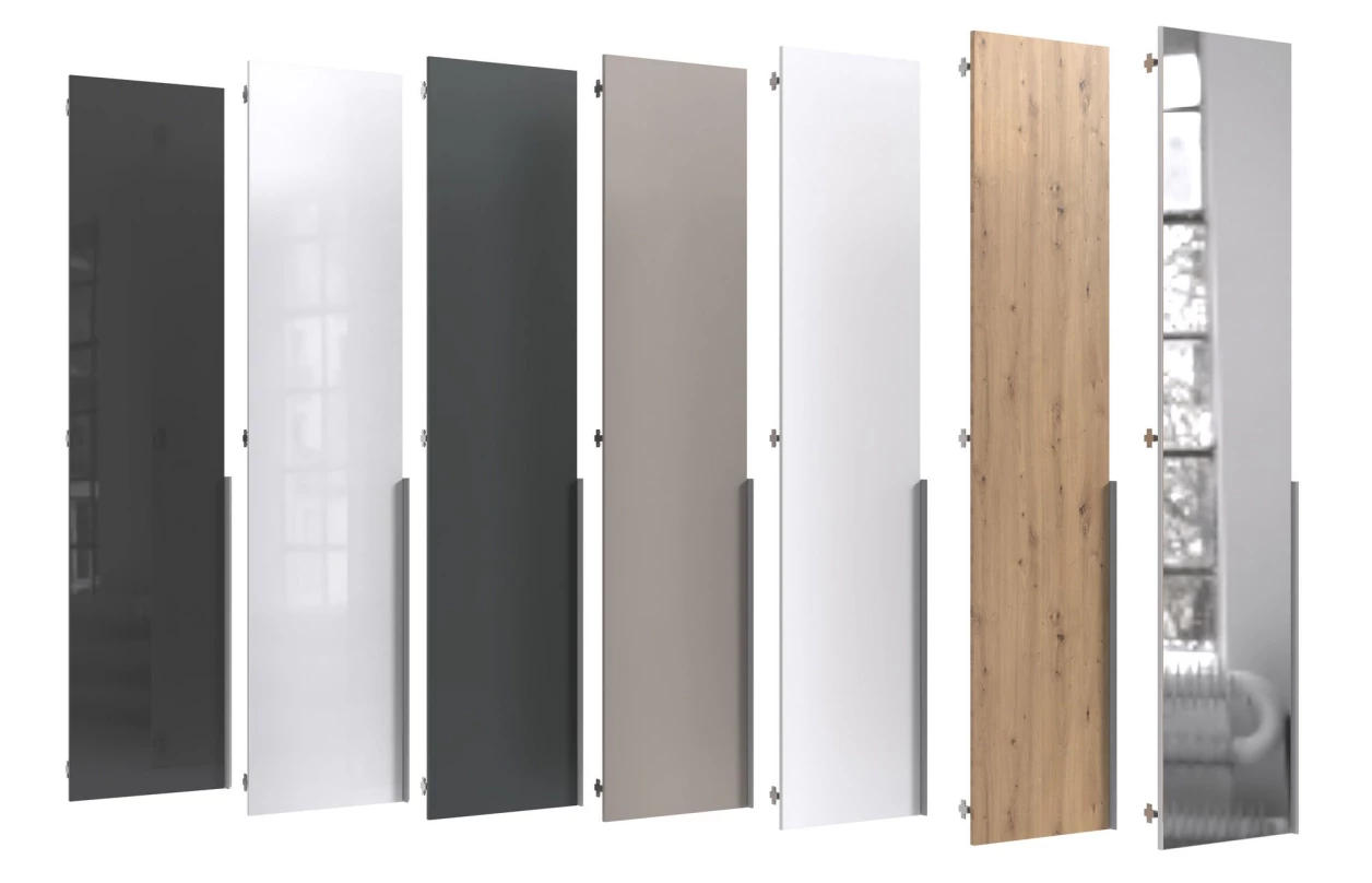 Šatní skříň Easy Plus, šířka 270 cm/výška 208 cm, grafit/sklo 42