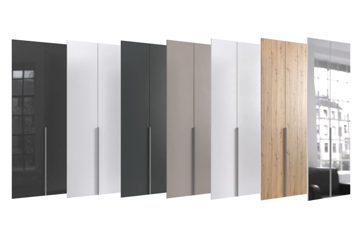 Šatní skříň Easy Plus, šířka 270 cm/výška 208 cm, grafit/sklo 43