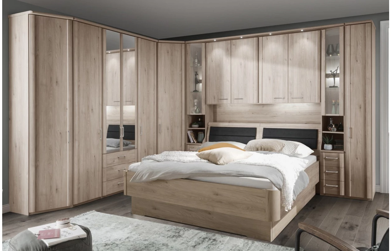 Sada 2 ks úložná zásuvka pod postel Luxor, polární modřín