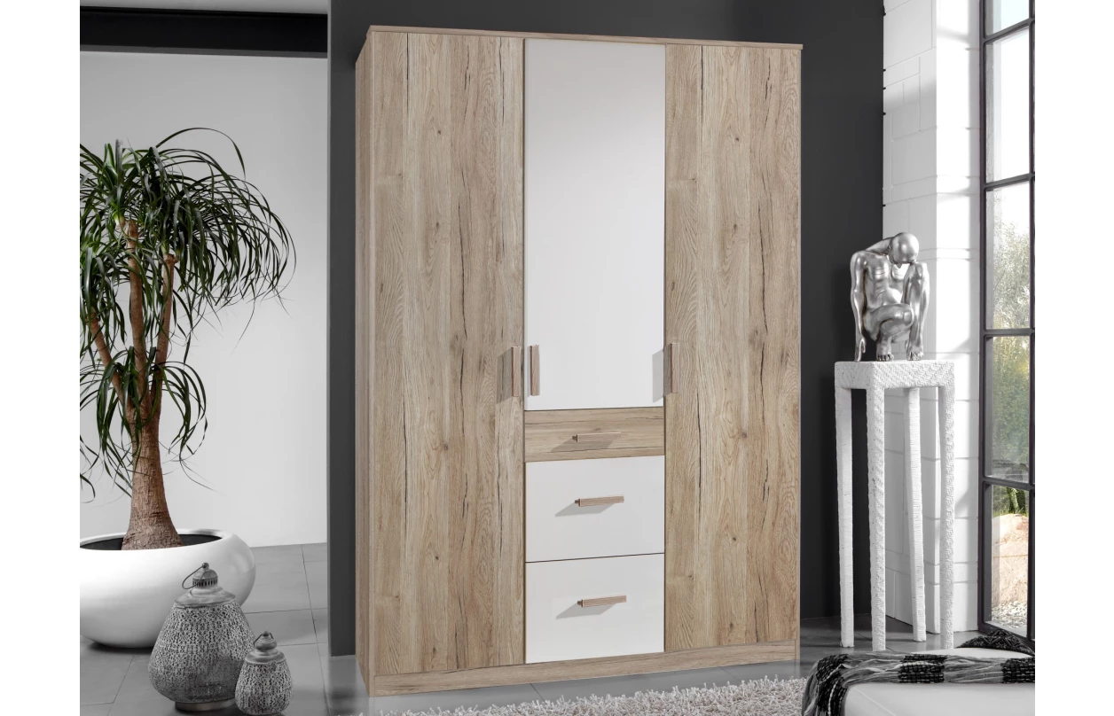 Úložná zásuvka pod postel Cariba, dub san remo/bílá, na kolečkách