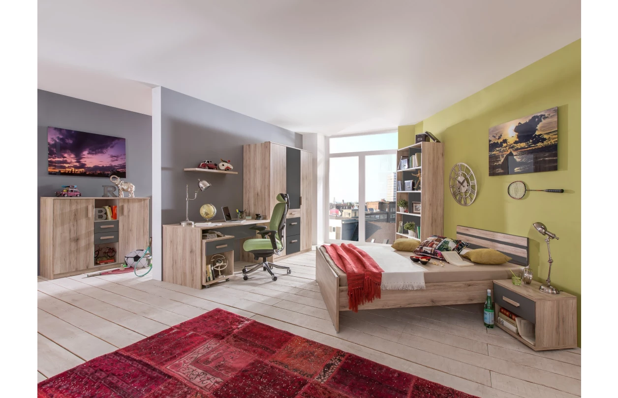 Úložná zásuvka pod postel Cariba, dub san remo/bílá, na kolečkách