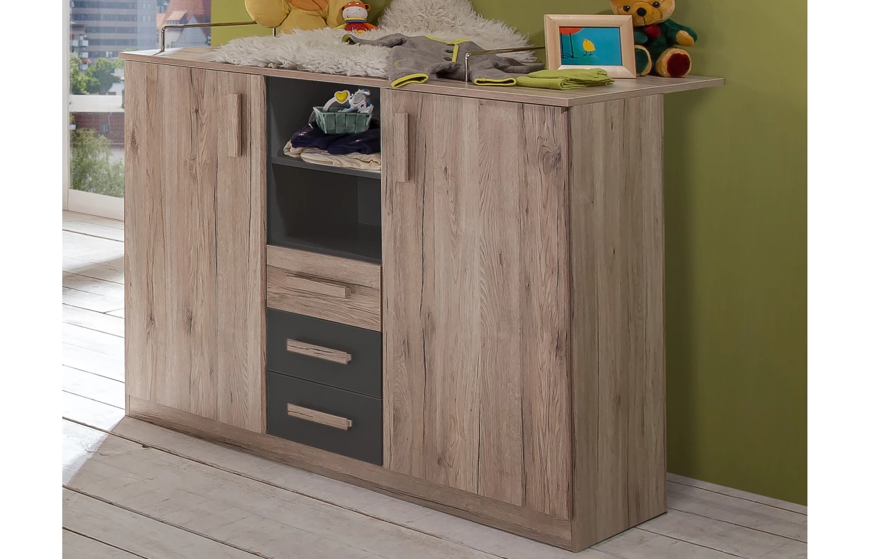 Postel Cariba 120x200 cm, dub san remo/bílá