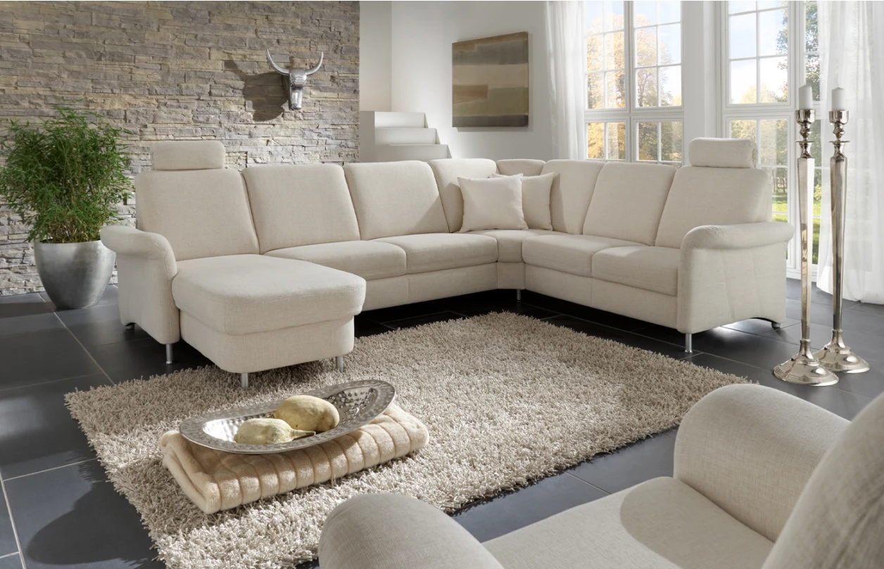 Sedací souprava Joker, tvar U, šedá látka, bez funkcí