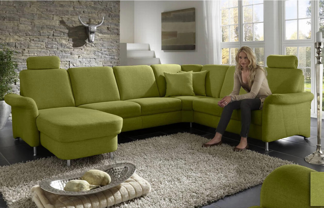 Sedací souprava Joker, tvar U, šedá látka, bez funkcí