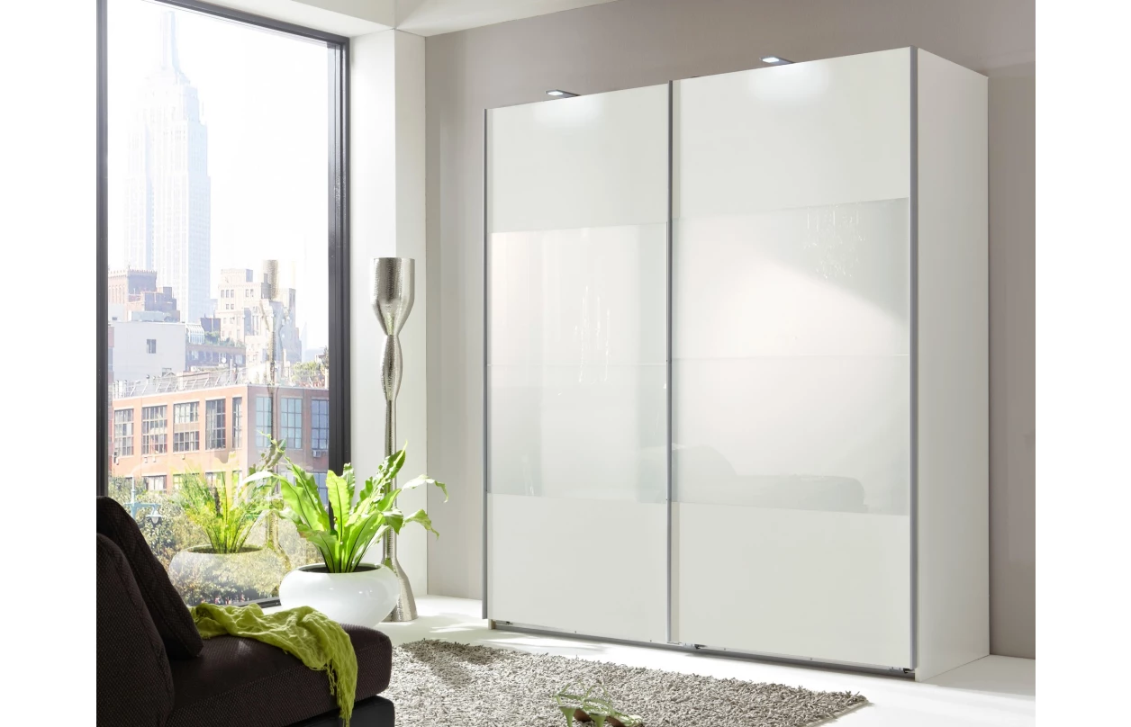 Noční stolek Easy Plus, bílý/zrcadlo