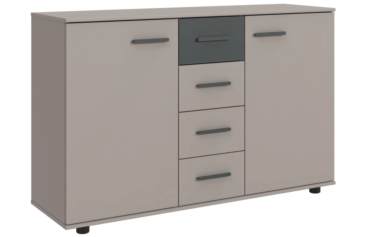 Šatní skříň se zásuvkami Digit, 225 cm, béžová kašmír/dub artisan 33