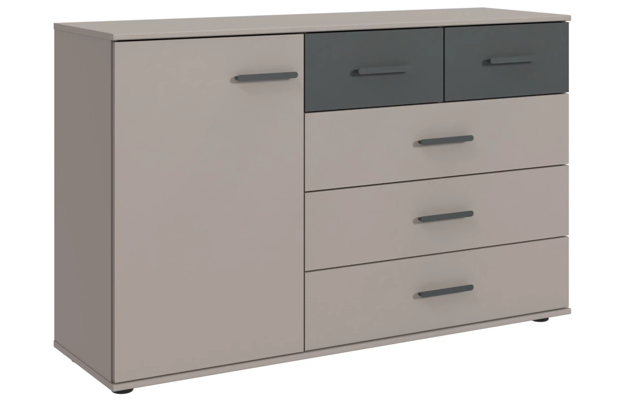 Šatní skříň se zásuvkami Digit, 225 cm, béžová kašmír/dub artisan 34
