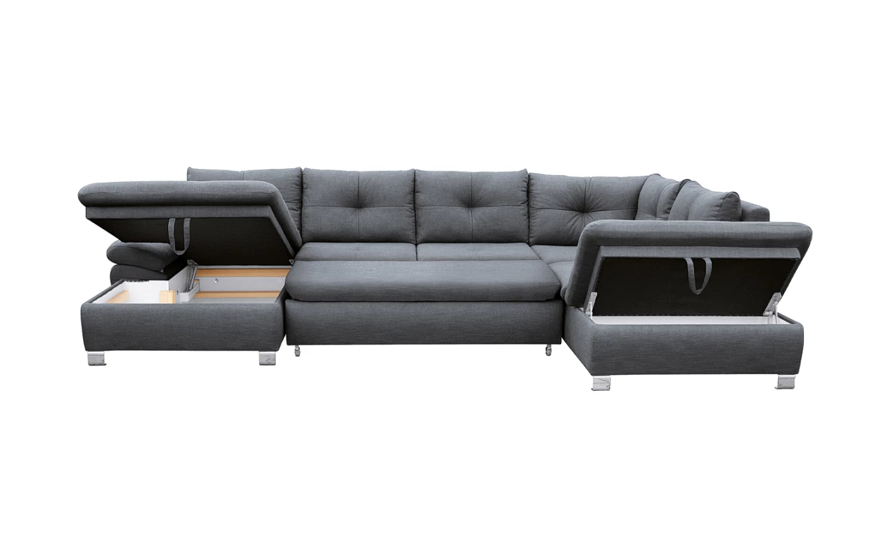 Sedací souprava Madeira 3B, lososová látka, tvar levé U