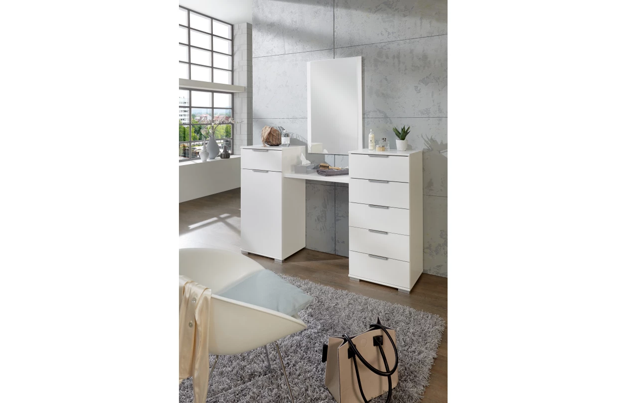 Skříňka s 5 zásuvkami Easy Plus, 49 cm, dub sonoma/zrcadlo