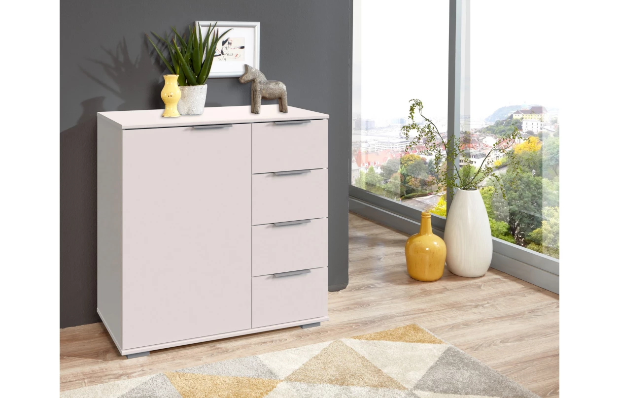 Skříňka s 5 zásuvkami Easy Plus, 49 cm, dub sonoma/zrcadlo