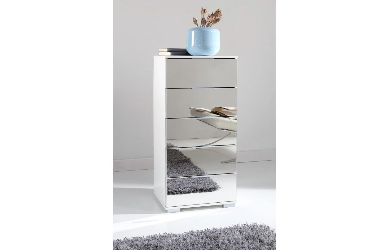 Skříňka s 5 zásuvkami Easy Plus, 49 cm, dub sonoma/zrcadlo