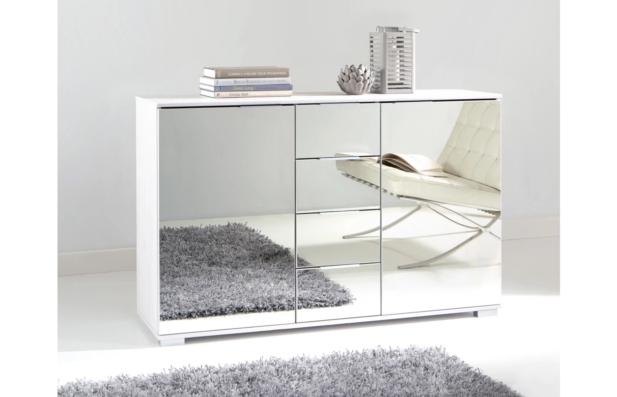 Skříňka s 5 zásuvkami Easy Plus, 49 cm, dub sonoma/zrcadlo