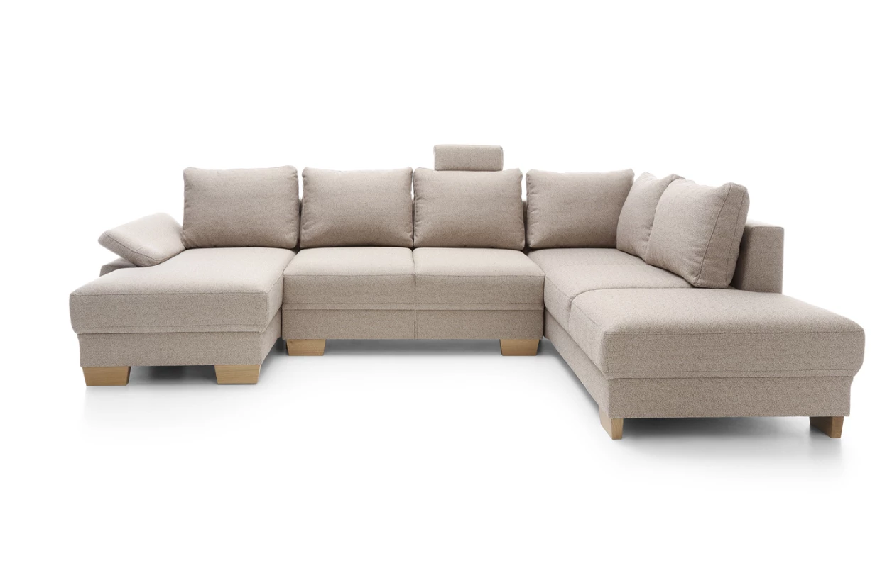 Rohová sedací souprava Chivas 2A, hnědá vintage látka, pravý roh