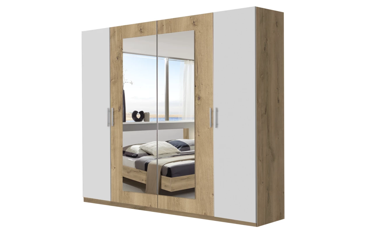 Postel s nočními stolky Nora 140x200 cm, bílá/grafitová