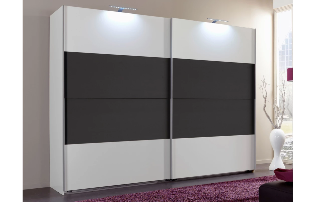 Postel s nočními stolky Nora 140x200 cm, bílá/grafitová