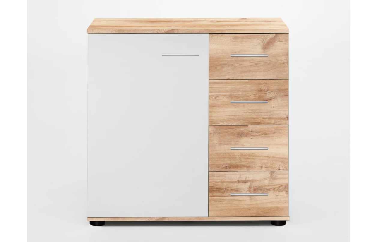 Postel s nočními stolky Nora 160x200 cm, prkenný dub/bílá