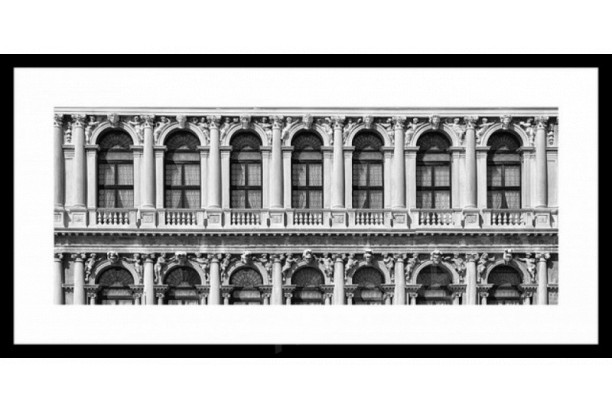 Rámovaný obraz Ca'rezzonico Palazzo 80x40 cm, černobílý