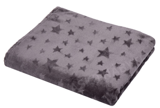Cashmere deka Stella 150x200 cm, motiv hvězdy, antracitová