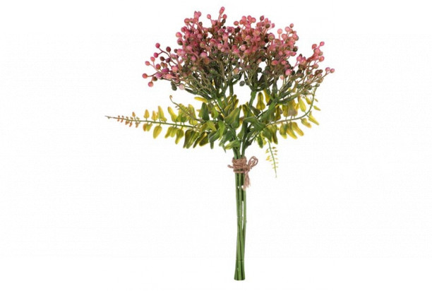 Umělá kytice Bobule 31 cm, růžová