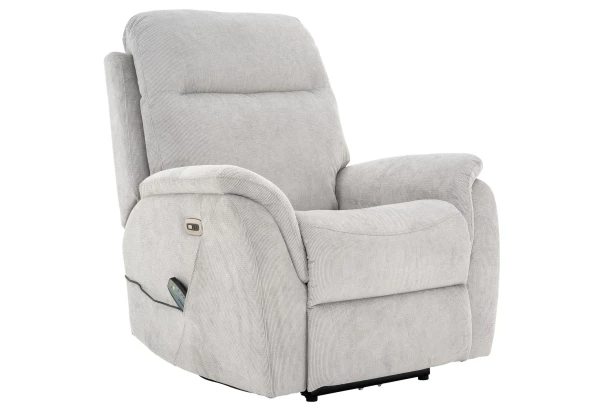 Masážní polohovací křeslo Duncan, světle šedá látka