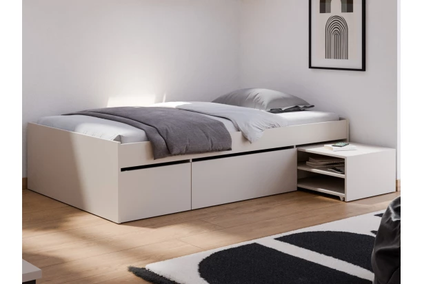 Postel s úložnými zásuvkami Assisi 120x200 cm, béžová kašmír