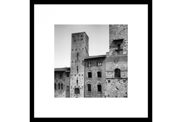 Rámovaný obraz Piazza del Duomo 50x50 cm, černobílý