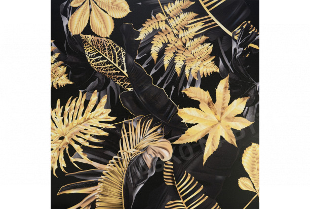 Obraz na plátně Černozlaté listy, 80x80 cm