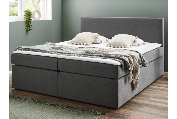 Postel boxspring Aston 160x200 cm, středně šedá látka