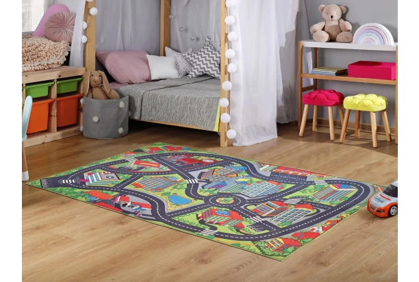 Dětský koberec Město silnice, 140x200 cm