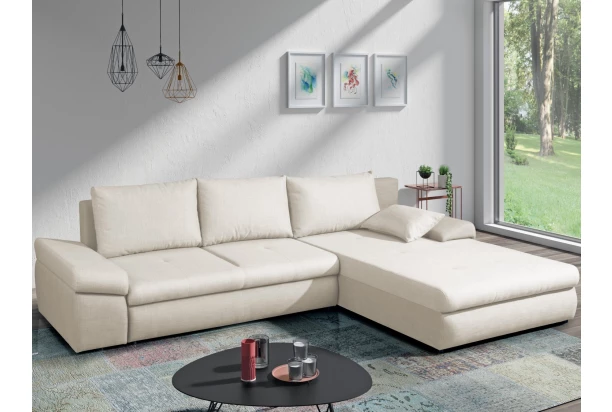 Rohová sedací souprava Bono, krémová látka
