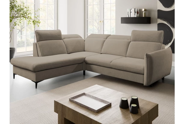 Rohová sedačka Glow, taupe látka, levý roh