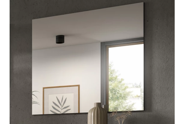 Nástěnné zrcadlo na šedém panelu Cano, 80x73 cm