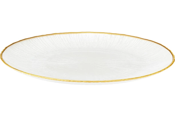 Mělký talíř Dia 28 cm, bílá/zlatá