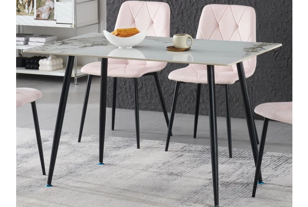 Jídelní stůl Agne 120x80 cm, bílý mramor