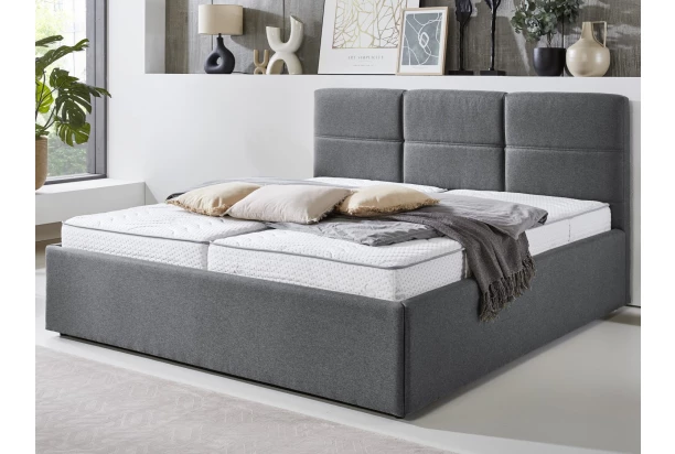 Postel Domango 180x200 cm, středně šedá látka