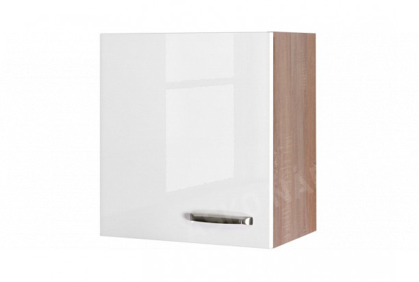 Horní kuchyňská skříňka Valero H50, dub sonoma/bílý lesk, šířka 50 cm