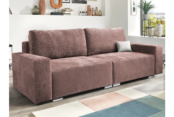 Rozkládací pohovka Anafi, tmavě růžová látka