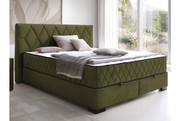 Postel Reve 160x200 cm, mechově zelená látka